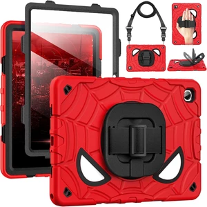 Case for Samsung Galaxy Tab A11+ / A9+ Plus 11 Inch 2026/2024, Full Protection with Screen Protector & Rotating Stand, Hand/Shoulder Strap, Red+Black Case for Samsung Galaxy Tab A11+ / A9+ Plus 11 Inch 2026/2024, Full Protection with Screen Protector & Rotating Stand, Hand/Shoulder Strap, Red+Black