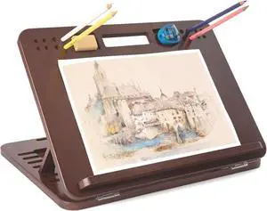 Bamboo Tabletop Easel, 6-Angle Drawing Board for Desk and Lap Bamboo Tabletop Easel, 6-Angle Drawing Board for Desk and Lap