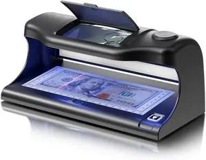 AL-18 Counterfeit Bill Detector with Dual LED UV Light, 4 Easy Tests of Security Strip, Watermark, Ink, Magnifying, Counterfeit Money Detector Machine, Money Checker of All Currency & Cards AL-18 Counterfeit Bill Detector with Dual LED UV Light, 4 Easy Tests of Security Strip, Watermark, Ink, Magnifying, Counterfeit Money Detector Machine, Money Checker of All Currency & Cards