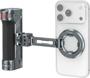 Magnetic Side Handle Handgrip for Smartphones, 360° Rotatable Aluminum Phone Grip with Shutter Magnetic Side Handle Handgrip for Smartphones, 360° Rotatable Aluminum Phone Grip with Shutter