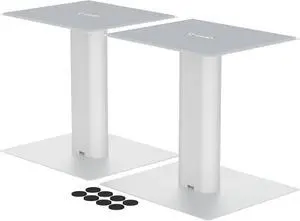9.4 x 8.2" Desktop Speaker Stands Pair for Bookshelf & Desktop Speakers 10" Height Sturdy Base for Studio Monitors, PC, Gaming & Home Audio, White, SDM003LW 9.4 x 8.2" Desktop Speaker Stands Pair for Bookshelf & Desktop Speakers 10" Height Sturdy Base for Studio Monitors, PC, Gaming & Home Audio, White, SDM003LW