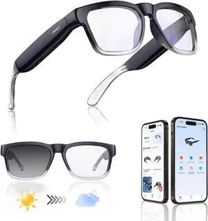 OHO Smart AI Glasses with Bluetooth Audio, Hands-Free Calling, High-Impact 2.0mm Photochromic Blue Light Blocking PC Lenses OHO Smart AI Glasses with Bluetooth Audio, Hands-Free Calling, High-Impact 2.0mm Photochromic Blue Light Blocking PC Lenses
