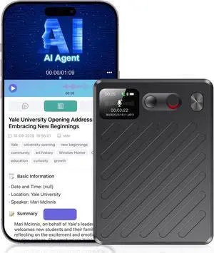 AI Voice Recorder, AI Transcription & Summary, APP Control AI Note Taking Device Supports 132+ Languages, 100H 64GB Memory, Magnetic Audio Recorder for Lectures, Learning, Meetings, Calls, Black AI Voice Recorder, AI Transcription & Summary, APP Control AI Note Taking Device Supports 132+ Languages, 100H 64GB Memory, Magnetic Audio Recorder for Lectures, Learning, Meetings, Calls, Black