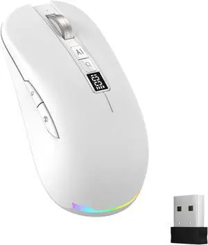 Ai Mouse with Voice Typing,Smart Voice Typing Mouse Multi Language Ai Voice Mouse Ergonomic Wireless BT Mouse 600mAH for Computer,PC,Laptop,2026 Upgraded (White) Ai Mouse with Voice Typing,Smart Voice Typing Mouse Multi Language Ai Voice Mouse Ergonomic Wireless BT Mouse 600mAH for Computer,PC,Laptop,2026 Upgraded (White)