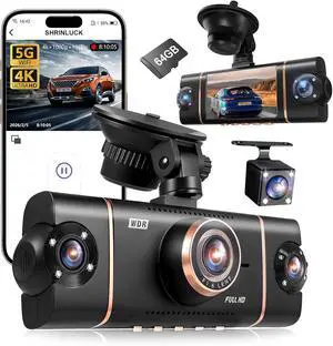 4 Channel Dash Cam 360° View Front Rear Inside & Left Right,4K+1080P*3 FHD Car Camera,5G WiFi & APP Control,8 IR Lamps Night Vision, G-Sensor, 24H Parking Mode, with a Free 64GB SD Card 4 Channel Dash Cam 360° View Front Rear Inside & Left Right,4K+1080P*3 FHD Car Camera,5G WiFi & APP Control,8 IR Lamps Night Vision, G-Sensor, 24H Parking Mode, with a Free 64GB SD Card