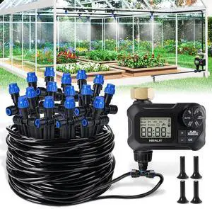 59FT Drip Irrigation Kit with Water Timer, Quick-Connect 59FT Drip Irrigation Kit with Water Timer, Quick-Connect