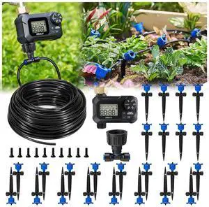 100FT Drip Irrigation Kit with Timer, Pressure Compensated 100FT Drip Irrigation Kit with Timer, Pressure Compensated