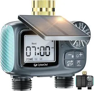 2 Zone Solar Water Timer, Hose Timer with Solar Charging 2 Zone Solar Water Timer, Hose Timer with Solar Charging