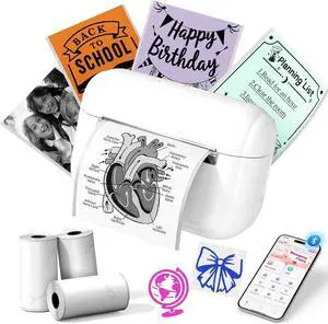 Mini Sticker Printer, Q02E Inkless Portable Sticker Maker Machine Mini Sticker Printer, Q02E Inkless Portable Sticker Maker Machine