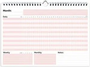 Habit Tracker Calendar, (Undated 12 Month) with Spiral Bound and Hanger, A4 size (8.3"x11.7"), Habit Tracker Journal for Daily Weekly and Monthly Habit Tracking. Habit Tracker Calendar, (Undated 12 Month) with Spiral Bound and Hanger, A4 size (8.3"x11.7"), Habit Tracker Journal for Daily Weekly and Monthly Habit Tracking.