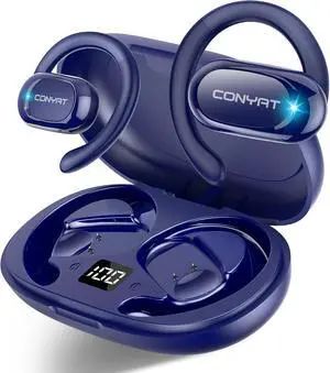 AI Real Time Translator Earbuds, Bluetooth 5.4 Open Ear Headphones, Blue AI Real Time Translator Earbuds, Bluetooth 5.4 Open Ear Headphones, Blue