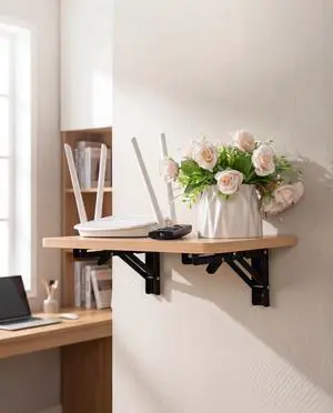23.6"x12" Folding wall Projector Shelf, Projector wall Mounted Folding Floating Shelf, Cable Box wall Mounted Panel, Rack, Projector Bracket Accessories (Natural Wood Color) 23.6"x12" Folding wall Projector Shelf, Projector wall Mounted Folding Floating Shelf, Cable Box wall Mounted Panel, Rack, Projector Bracket Accessories (Natural Wood Color)