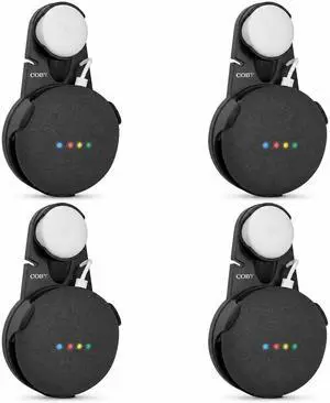 Wall Mount Holder for Google Nest Mini & Home Mini (1st & 2nd Gen) Smart Speaker Stand with Cord Management, Space-Saving No-Drill Outlet Mount for Clutter-Free Setup (Black - 4 Pack) Wall Mount Holder for Google Nest Mini & Home Mini (1st & 2nd Gen) Smart Speaker Stand with Cord Management, Space-Saving No-Drill Outlet Mount for Clutter-Free Setup (Black - 4 Pack)