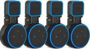 Speaker Wall Mount for Third-Generation Echo Dot Voice Assistant (Smart Speaker Not Included), Cable-Management Wall Mount for AC Power Outlets, Nonslip Device Grip,Portable (4 Pack - Black) Speaker Wall Mount for Third-Generation Echo Dot Voice Assistant (Smart Speaker Not Included), Cable-Management Wall Mount for AC Power Outlets, Nonslip Device Grip,Portable (4 Pack - Black)