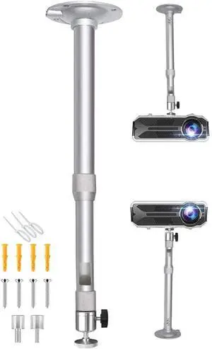 Projector Ceiling Mount High Profile 18-31in / 46-80cm | 360° Adjustable Projector Mount Compatible with Aurzen, TMY, HAPPRUN Projector Ceiling Mount High Profile 18-31in / 46-80cm | 360° Adjustable Projector Mount Compatible with Aurzen, TMY, HAPPRUN