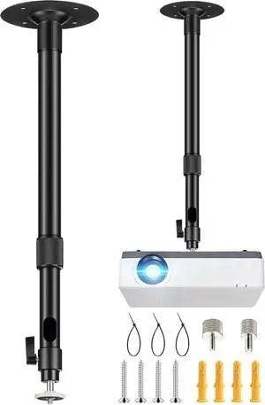 Projector Mount Length 16-31in / 40-80cm Long Projector Ceiling Mount 360° Rotatable Ceiling Projectors Mounts Adjustable Bracket Mount Black Projector Mount Length 16-31in / 40-80cm Long Projector Ceiling Mount 360° Rotatable Ceiling Projectors Mounts Adjustable Bracket Mount Black