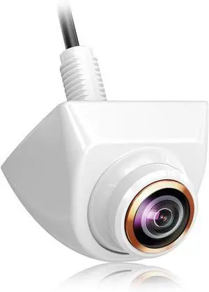 HD Backup/Front/Side View Camera with Gold Rim, AHD 720P Reverse Rear Cam for Car, SUV, RV, Trailer, Camper, Van, Pickup, Metal Shell, Adjustable Fisheye Lens, 170 Degrees Viewing Angle(White) HD Backup/Front/Side View Camera with Gold Rim, AHD 720P Reverse Rear Cam for Car, SUV, RV, Trailer, Camper, Van, Pickup, Metal Shell, Adjustable Fisheye Lens, 170 Degrees Viewing Angle(White)