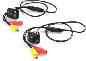 Pair Car Auto 20mm Hole Drilling Side View Camera Side Mirror Mount Reverse Mirrored Image with No Parking Assistance Lines Cam Safe Turning No Blind Spot for Car Monitor Stereo RCA - Pack of 2 Pair Car Auto 20mm Hole Drilling Side View Camera Side Mirror Mount Reverse Mirrored Image with No Parking Assistance Lines Cam Safe Turning No Blind Spot for Car Monitor Stereo RCA - Pack of 2