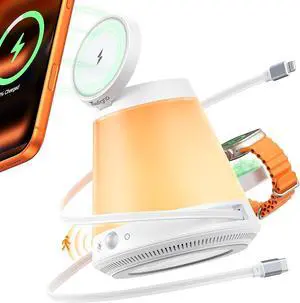 45W 5 in 1 for MagSafe Charger for Multiple Devices, Charging Station with Automatic Sensor/Constant Night Light, Adjustable Color, Type C & Lightning Retractable Cable for iPad/AirPods 45W 5 in 1 for MagSafe Charger for Multiple Devices, Charging Station with Automatic Sensor/Constant Night Light, Adjustable Color, Type C & Lightning Retractable Cable for iPad/AirPods