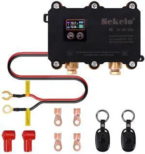 380A Dual Battery Isolator Kit, 12V/24V Universal Smart VSR Relay | Remote Control, LED Voltage Display, Voltage Sensitive Relay, for RV, Boat, Car, Truck, ATV, UTV, Off-Road Vehicles 380A Dual Battery Isolator Kit, 12V/24V Universal Smart VSR Relay | Remote Control, LED Voltage Display, Voltage Sensitive Relay, for RV, Boat, Car, Truck, ATV, UTV, Off-Road Vehicles