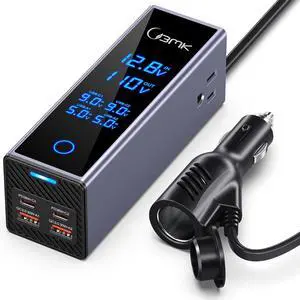 300W Car Power Inverter 12V DC to 110V AC Outlet Adapter 4 Fast USB Ports with PD 36W QC3.0 LCD Voltage Display Stackable Design for Laptop CPAP Road Trip Essentials 300W Car Power Inverter 12V DC to 110V AC Outlet Adapter 4 Fast USB Ports with PD 36W QC3.0 LCD Voltage Display Stackable Design for Laptop CPAP Road Trip Essentials