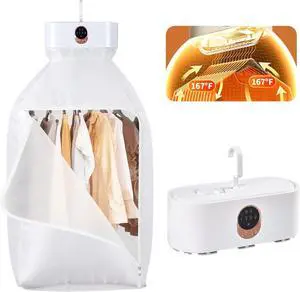Hanging Portable Clothes Dryer, Mini & Compact Dryer | For Apartment, Dorms, RV&Travel, 4 Timer Settings (1H/2H/4H/8H), 167°F Constant Temperature Hanging Portable Clothes Dryer, Mini & Compact Dryer | For Apartment, Dorms, RV&Travel, 4 Timer Settings (1H/2H/4H/8H), 167°F Constant Temperature