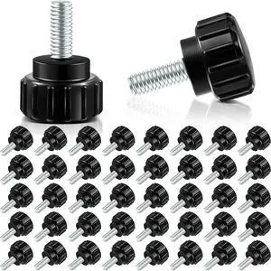 M4 x 10 mm Threaded Knurled Thumb Screws for Monitor Mounts, 200 Pcs | Black Carbon Steel Clamping Knobs with Threaded Thumb Screw Design for Monitor Mounts M4 x 10 mm Threaded Knurled Thumb Screws for Monitor Mounts, 200 Pcs | Black Carbon Steel Clamping Knobs with Threaded Thumb Screw Design for Monitor Mounts