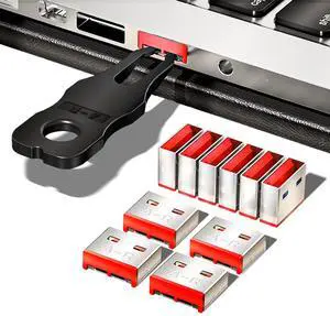 USB-A Port Locks 100-Pack 10 Keys Dust-Proof&Physical Security Red | PHYSICAL SECURITY Insert, Dual-keyhole Damage-free Removal, Dust&Waterproof, for Server Rack, Data Center, IT Enterprise USB-A Port Locks 100-Pack 10 Keys Dust-Proof&Physical Security Red | PHYSICAL SECURITY Insert, Dual-keyhole Damage-free Removal, Dust&Waterproof, for Server Rack, Data Center, IT Enterprise