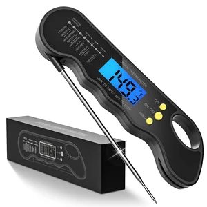 Instant Read Meat Thermometer, Fast & Accurate Digital Food Thermometer with Backlight, Waterproof & Magnet for Grilling, Cooking, BBQ, Smoker, Baking, and Candy Making (Black) Instant Read Meat Thermometer, Fast & Accurate Digital Food Thermometer with Backlight, Waterproof & Magnet for Grilling, Cooking, BBQ, Smoker, Baking, and Candy Making (Black)