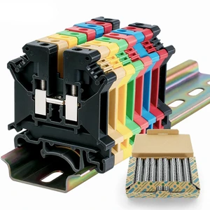 100PCS Black UK5N Terminal Block DIN Rail Terminal Blocks - Application for 24-10AWG 800V Electrical Cabinets Distribution Box,Solar Power System,PLC Industrial Control Automation Panel DIY CNC RV 100PCS Black UK5N Terminal Block DIN Rail Terminal Blocks - Application for 24-10AWG 800V Electrical Cabinets Distribution Box,Solar Power System,PLC Industrial Control Automation Panel DIY CNC RV