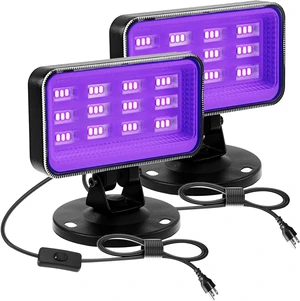 30W Black Lights for Glow Party - High Power LED Outdoor Black Light Flood Light Plug in IP66 Waterproof Blacklight Spotlight 395nm Blacklights FloodLight for Glow Party, Halloween (2 Pack) 30W Black Lights for Glow Party - High Power LED Outdoor Black Light Flood Light Plug in IP66 Waterproof Blacklight Spotlight 395nm Blacklights FloodLight for Glow Party, Halloween (2 Pack)