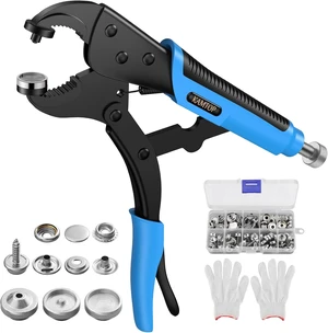 Snap Fastener Tool Kit, Pliers with 3 Dies, 30 Sets 15mm Metal Snaps Snap Fastener Tool Kit, Pliers with 3 Dies, 30 Sets 15mm Metal Snaps