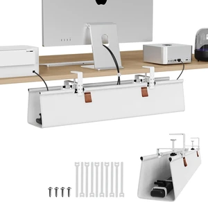 Under Desk Management Tray Desk Cable Organizer 30 inch, White Under Desk Management Tray Desk Cable Organizer 30 inch, White