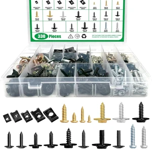330Pcs Car U-Clip U Nut and Screw Bolts Assortment Kit, Auto Body Bumper Hood Retainer Clips with Phillips Round Head Self Tapping Screws for Fender Liner Splash Shield Bumper Cover 330Pcs Car U-Clip U Nut and Screw Bolts Assortment Kit, Auto Body Bumper Hood Retainer Clips with Phillips Round Head Self Tapping Screws for Fender Liner Splash Shield Bumper Cover