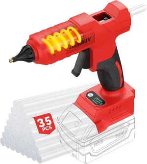 Cordless Hot Glue Gun for Milwaukee M18 Battery - 100W Hot Glue Gun and 35PCS Glue Sticks Set, Handheld Electric Glue Gun Full Size for Arts Crafts DIY Home Repair School Projects (Tool Only) Cordless Hot Glue Gun for Milwaukee M18 Battery - 100W Hot Glue Gun and 35PCS Glue Sticks Set, Handheld Electric Glue Gun Full Size for Arts Crafts DIY Home Repair School Projects (Tool Only)