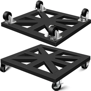 Plant Caddy with Wheels, 12'' 2 Pack Metal Rolling Plant Stand Square Plant Caddy with Wheels, 12'' 2 Pack Metal Rolling Plant Stand Square