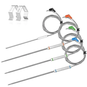 4-Pack Upgraded Replacement Probe Kit for Thermopro TP20 TP930 TP829 TP25 TP27 TP28,Ultra Accurate Fast Meat Temperature Ambient Probe for TP20 TP17 TP-27 TP17H TP930 TP829 TP826 TP28 with Probe Clip 4-Pack Upgraded Replacement Probe Kit for Thermopro TP20 TP930 TP829 TP25 TP27 TP28,Ultra Accurate Fast Meat Temperature Ambient Probe for TP20 TP17 TP-27 TP17H TP930 TP829 TP826 TP28 with Probe Clip