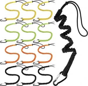 12 Pack Tool Lanyard with Single Metal Buckle and Adjustable Loop End, Standard Length, Maximum Weight Limit 8KG/ 17.6lb, with Aluminum Screw Lock, Retractable Shock Cord Stopper (Colorful) 12 Pack Tool Lanyard with Single Metal Buckle and Adjustable Loop End, Standard Length, Maximum Weight Limit 8KG/ 17.6lb, with Aluminum Screw Lock, Retractable Shock Cord Stopper (Colorful)