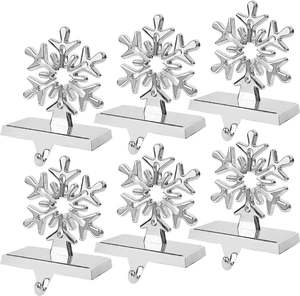 6 Pcs Christmas Snowflake Stocking Holder, Metal Christmas Stocking Hanger, 3D Sliver Stocking Hooks Non-Slip for Fireplace Mantel Window Christmas Home Xmas Party Decor 6 Pcs Christmas Snowflake Stocking Holder, Metal Christmas Stocking Hanger, 3D Sliver Stocking Hooks Non-Slip for Fireplace Mantel Window Christmas Home Xmas Party Decor