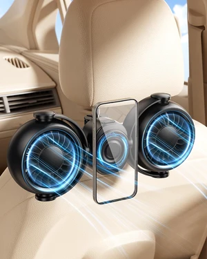 Dual Head Car Cooling Fans for Back Seat for Kids, 4000mAh Battery Powered Rechargeable Usb 5V/ 12V /24V Car Headrest Fan for Baby Rear Facing, Car Seat Cooler That Blow Cold Air for Vehicles Dual Head Car Cooling Fans for Back Seat for Kids, 4000mAh Battery Powered Rechargeable Usb 5V/ 12V /24V Car Headrest Fan for Baby Rear Facing, Car Seat Cooler That Blow Cold Air for Vehicles