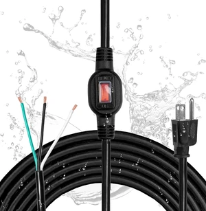 12 AWG Replacement Power Cord w/Switch, 10 Ft - Black 12 AWG Replacement Power Cord w/Switch, 10 Ft - Black