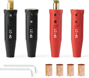 LC40 Welding Cable Connector Set Black & Red 2-Set LC40 Welding Cable Connector Set Black & Red 2-Set