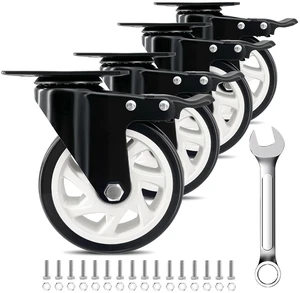 5" Heavy Duty Caster Wheel with Brake, Swivel Casters Set of 4 5" Heavy Duty Caster Wheel with Brake, Swivel Casters Set of 4