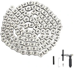 KMC BMX Single Speed Bike Chain 1 Speed Half Link High Strength Bicycle Chains 1/2" x 1/8" x 114 Links with Chain Cutter KMC BMX Single Speed Bike Chain 1 Speed Half Link High Strength Bicycle Chains 1/2" x 1/8" x 114 Links with Chain Cutter