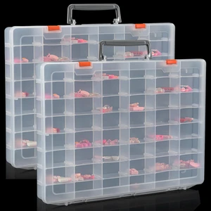 2 Packs Large 48 Grids Clear Plastic Organizer Boxes with Dividers 2 Packs Large 48 Grids Clear Plastic Organizer Boxes with Dividers