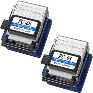 (2-Pack FC-6S Optical Fiber Cleaver for 0.25mm, 0.9mm, 3.0mm Fiber Cable with 48000 Cleaves and 16 Position Blades Automatic Return Knife FTTH Tool (2-Pack FC-6S Optical Fiber Cleaver for 0.25mm, 0.9mm, 3.0mm Fiber Cable with 48000 Cleaves and 16 Position Blades Automatic Return Knife FTTH Tool