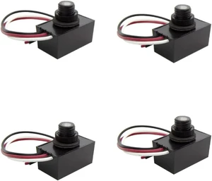 SPC-688 Dusk-to-Dawn Button Sensor for Outdoor Fixtures and Lamp Posts Auto Photocell Control, 120V, UL Listed, Black (Pack of 4) SPC-688 Dusk-to-Dawn Button Sensor for Outdoor Fixtures and Lamp Posts Auto Photocell Control, 120V, UL Listed, Black (Pack of 4)