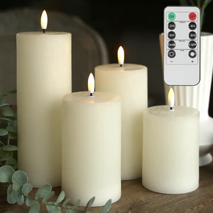 Flameless Candles, 4 Pack Battery Operated Candles with Remote, Real Wax LED Fake Candles with Timer Flickering for Christmas Wedding Home Party D3 H 5" 6" 7" 9" Ivory Flameless Candles, 4 Pack Battery Operated Candles with Remote, Real Wax LED Fake Candles with Timer Flickering for Christmas Wedding Home Party D3 H 5" 6" 7" 9" Ivory