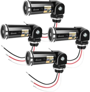 4-Pack, Dusk to Dawn/Day Night Sensor, Photoelectric Switch, Photo Cell Sensor, 110V/120V/220V/240V Input, UL Listed, IP65 Water-Resistant Photocell for Outdoor Light 4-Pack, Dusk to Dawn/Day Night Sensor, Photoelectric Switch, Photo Cell Sensor, 110V/120V/220V/240V Input, UL Listed, IP65 Water-Resistant Photocell for Outdoor Light