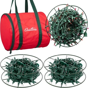 Christmas Light Storage Reel 3 Pack w Zippered Carrying Bag Case- 12" XL Heavy Duty Metal Construction for Xmas Holiday Tree Lights, Wind up Extension Cords, Garland- Holiday Decoration Organizer Christmas Light Storage Reel 3 Pack w Zippered Carrying Bag Case- 12" XL Heavy Duty Metal Construction for Xmas Holiday Tree Lights, Wind up Extension Cords, Garland- Holiday Decoration Organizer